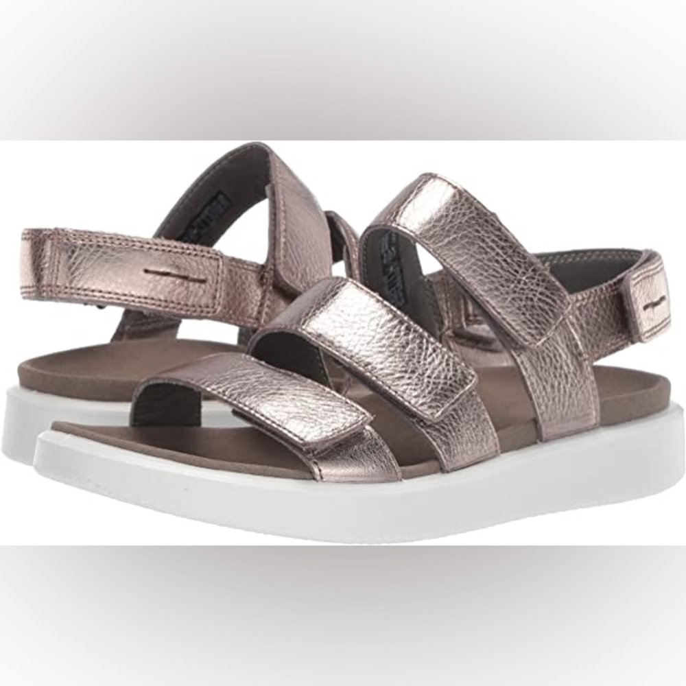Ecco Metallic Gold Strappy Sandals Women's 4.5/5 EUR 35
